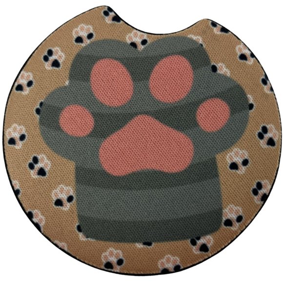 Car Coasters Cat Paw Cat Life Mom Lover Set of 2 Neoprene Absorbent Sassy Hippo - Picture 3 of 9